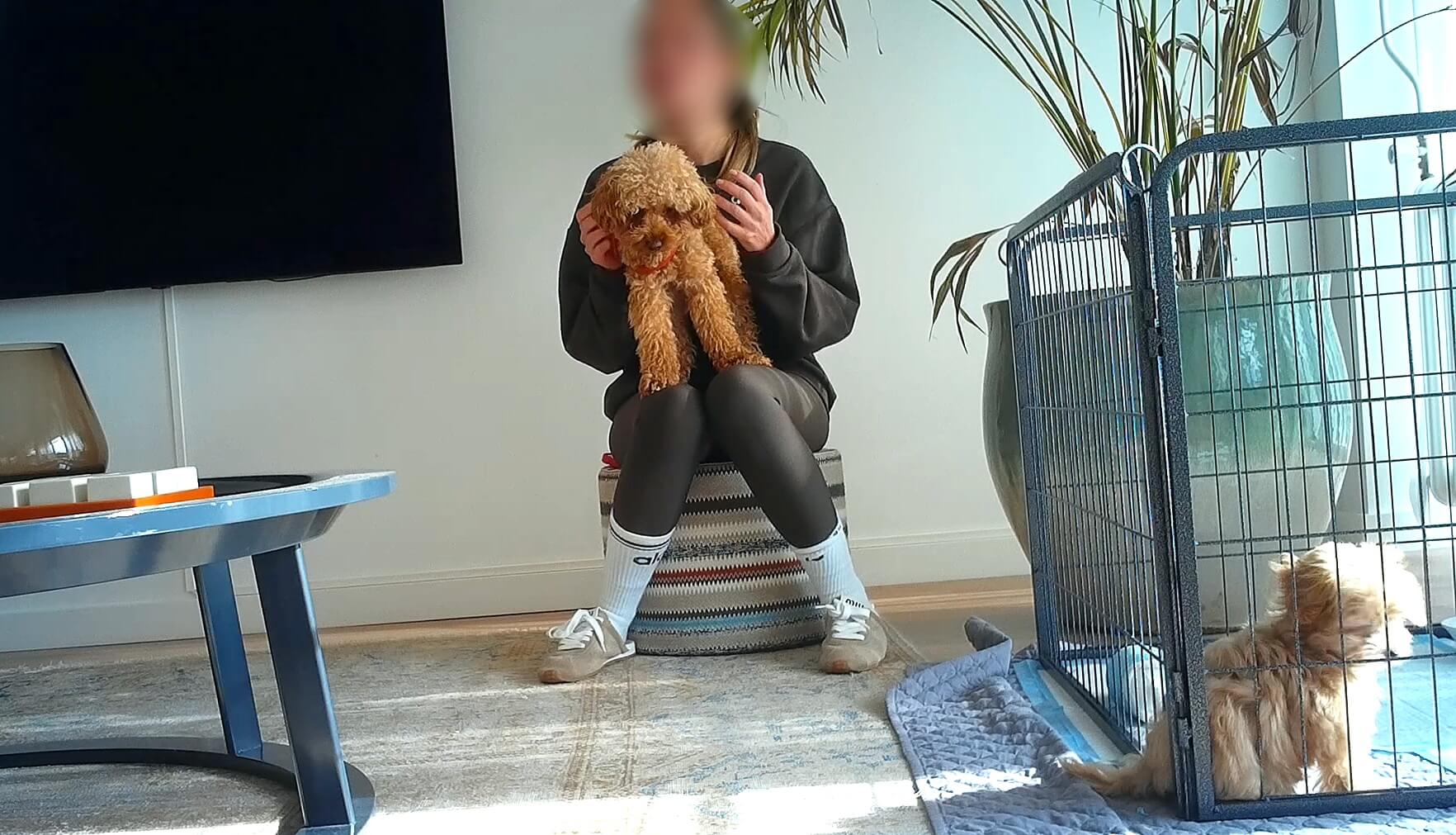 Handelaar met hondje