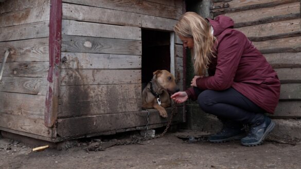 Karen en hond Tina bij Pegasus
